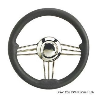 VOLANT INOX + POLYURETHANE GRIS 350mm