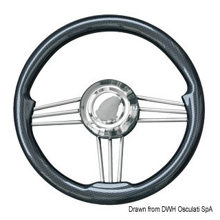 VOLANT INOX + CARBONE 350mm