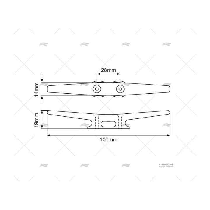 TAQUET NOIR EN NYLON 100 mm