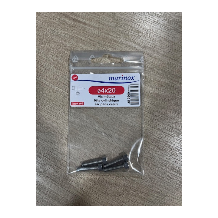 VIS METAUX  BTR TCHC 6 PANS 4 X 20  INOX A4