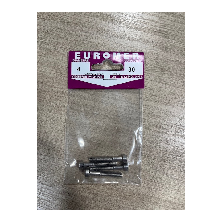 VIS METAUX  BTR TCHC 6 PANS 4 X 30  INOX A4