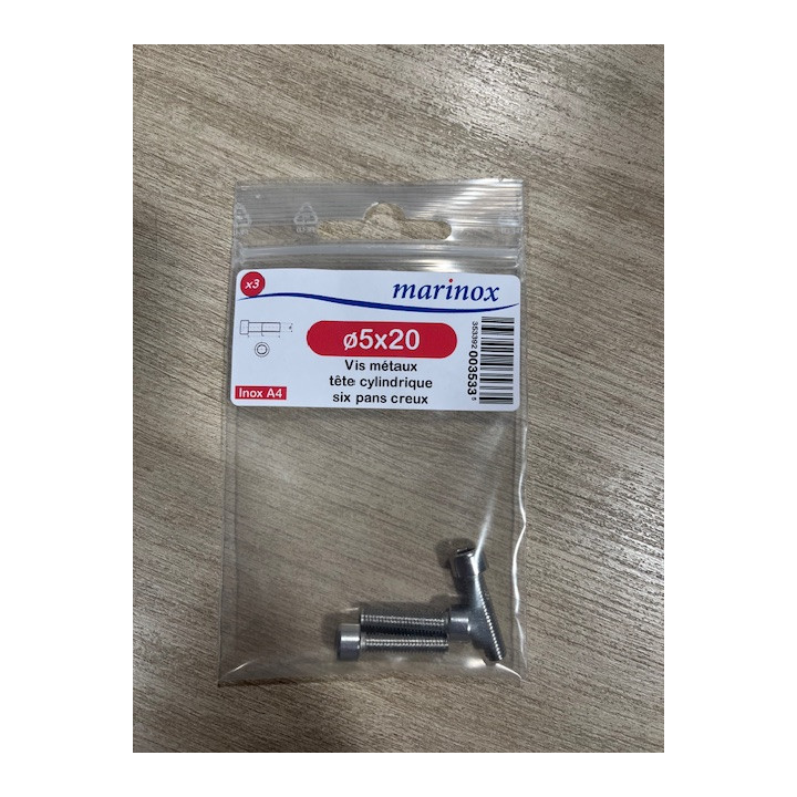 VIS METAUX  BTR TCHC 6 PANS 5 X 20  INOX A4