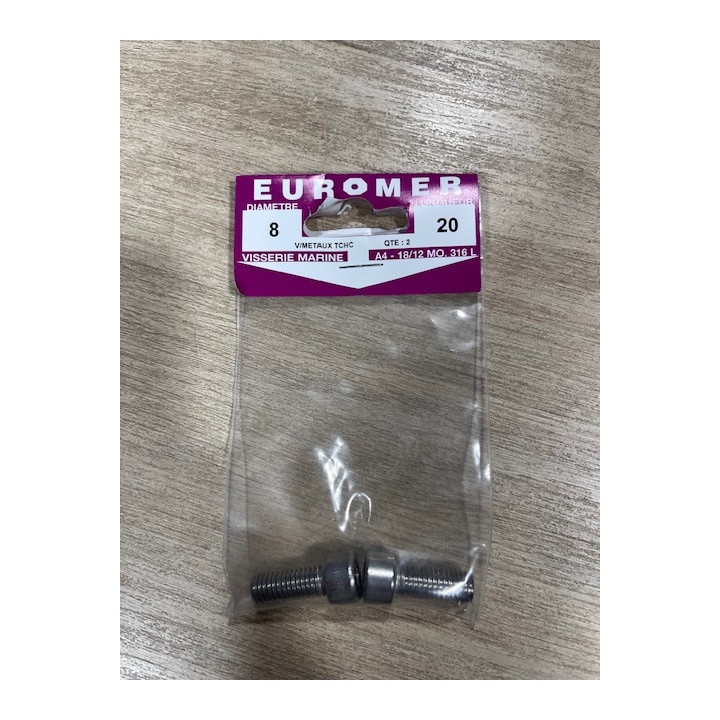 VIS METAUX  BTR TCHC 6 PANS 8 X 20  INOX A4