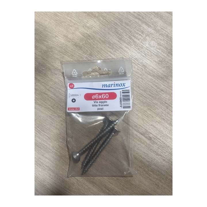 VIS BOIS TF POZI 6 X 60  INOX A4