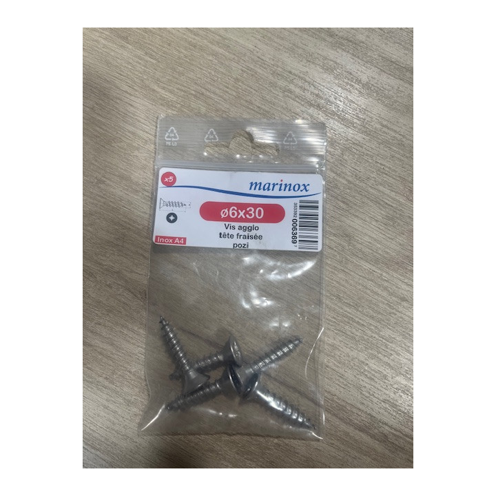 VIS BOIS TF POZI 6 X 30  INOX A4