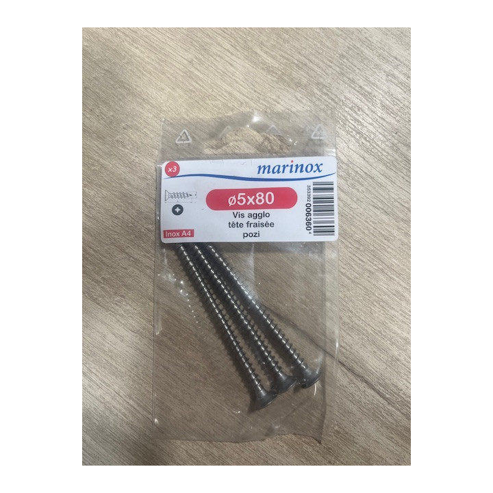 VIS BOIS TF POZI 5 X 80  INOX A4