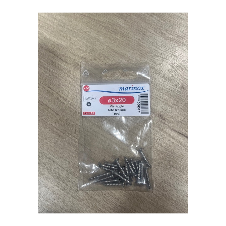 VIS BOIS TF POZI 3 X 20  INOX A4