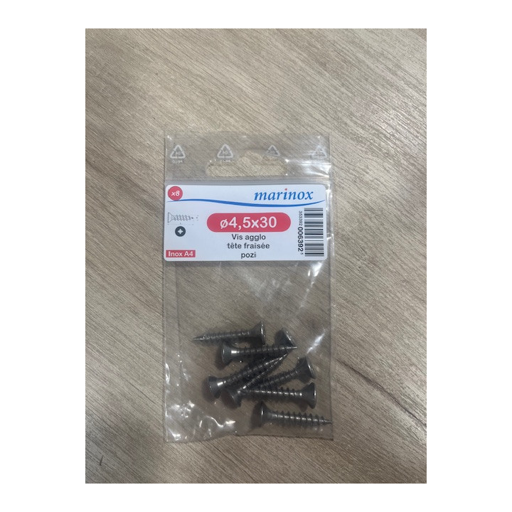 VIS BOIS TF POZI 4.5 X 30  INOX A4