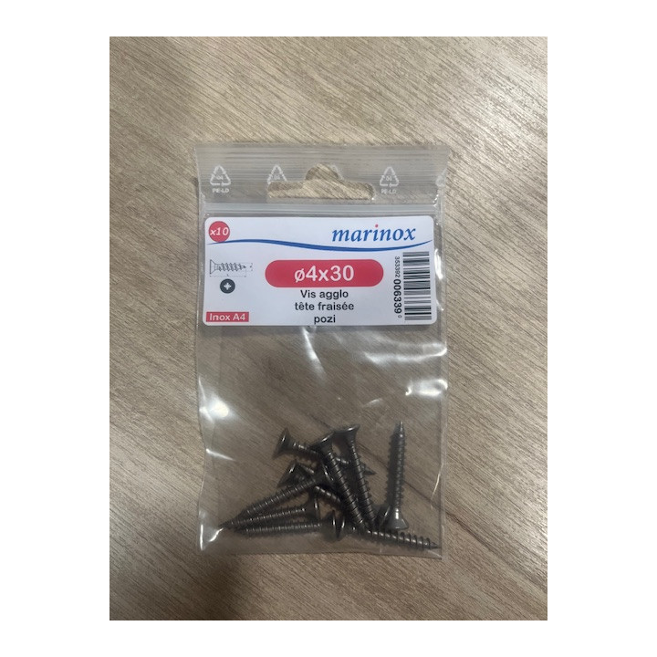 VIS BOIS TF POZI 4 X 30  INOX A4