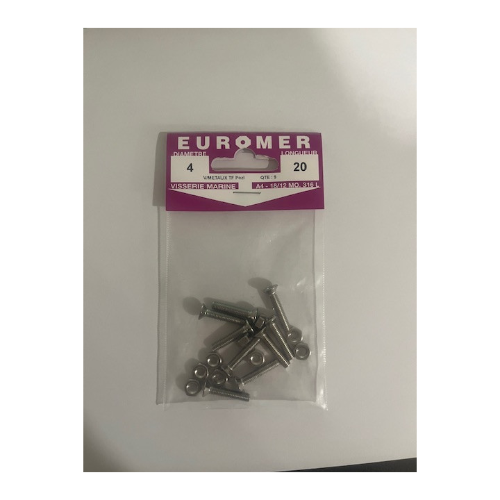 VIS METAUX TF POZI  4 X 20  INOX A4