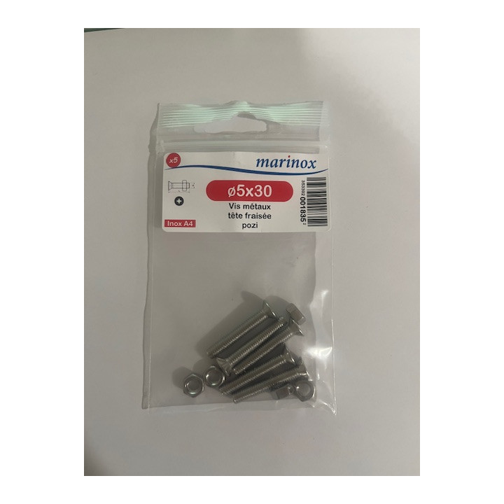VIS METAUX TF POZI  5 X 30  INOX A4