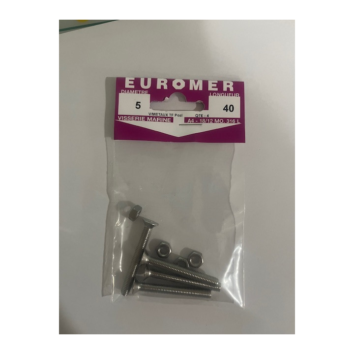 VIS METAUX TF POZI  5 X 40  INOX A4