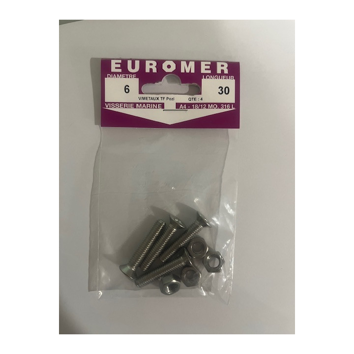 VIS METAUX TF POZI  6 X 30  INOX A4