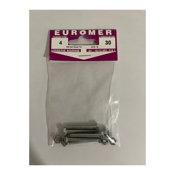 VIS METAUX  TH 4 X 30  INOX A4