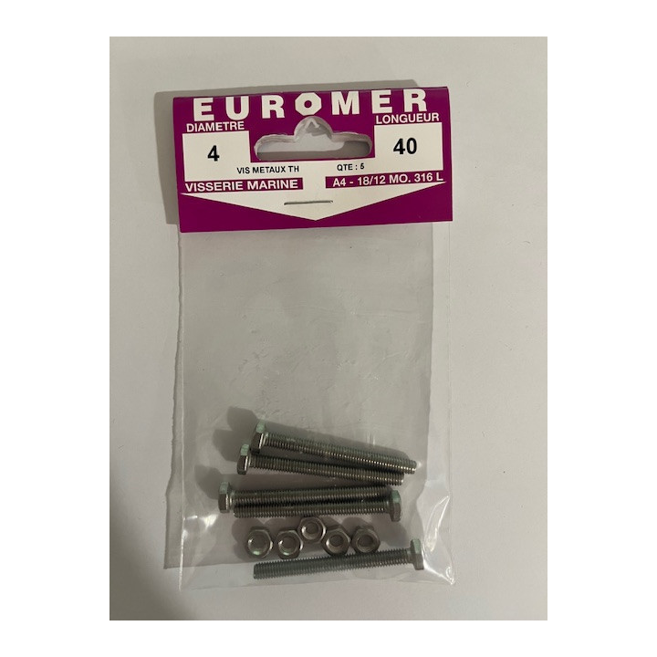 VIS METAUX  TH 4 X 40  INOX A4