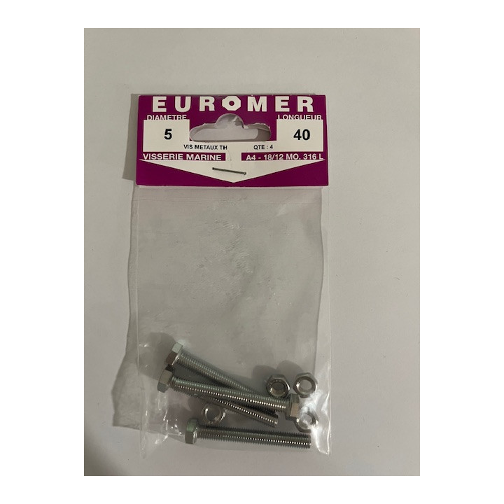 VIS METAUX  TH 5 X 40  INOX A4