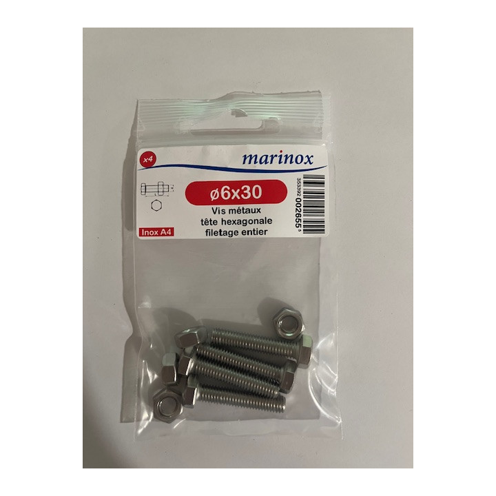 VIS METAUX  TH 6 X 30  INOX A4