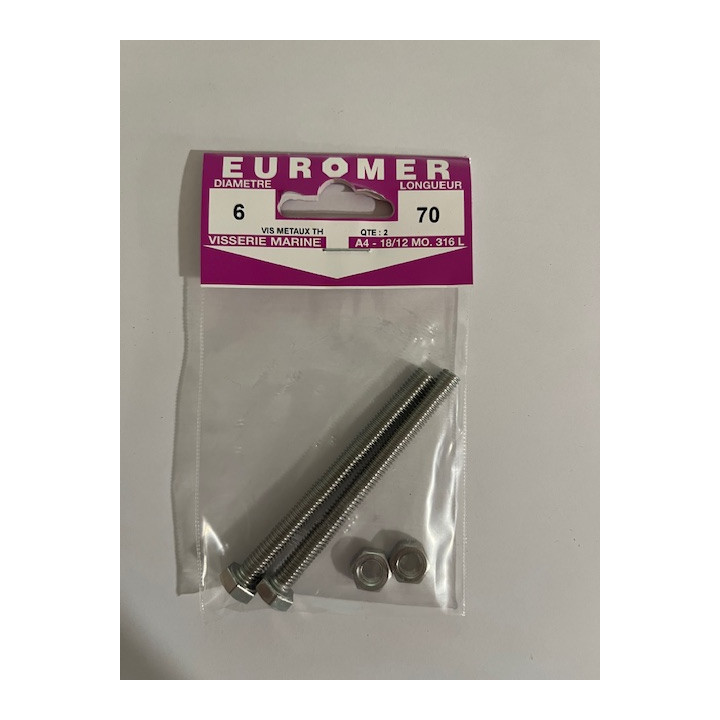 VIS METAUX  TH 6 X 70  INOX A4