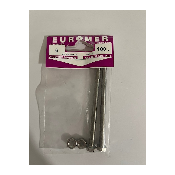 VIS METAUX  TH 6 X 100  INOX A4