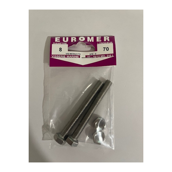 VIS METAUX  TH 8 X 70  INOX A4