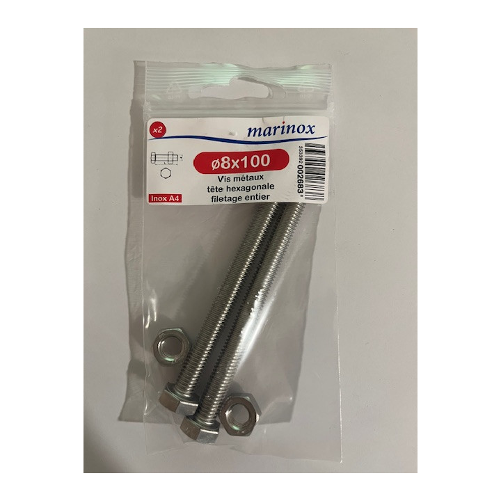 VIS METAUX  TH 8 X 100  INOX A4