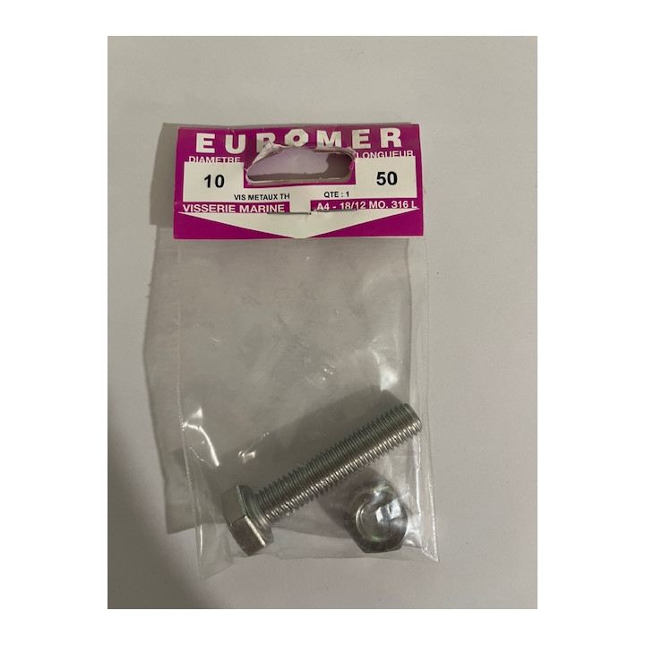 VIS METAUX  TH 10 X 50  INOX A4