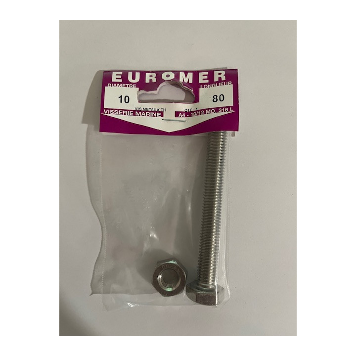 VIS METAUX  TH 10 X 80  INOX A4