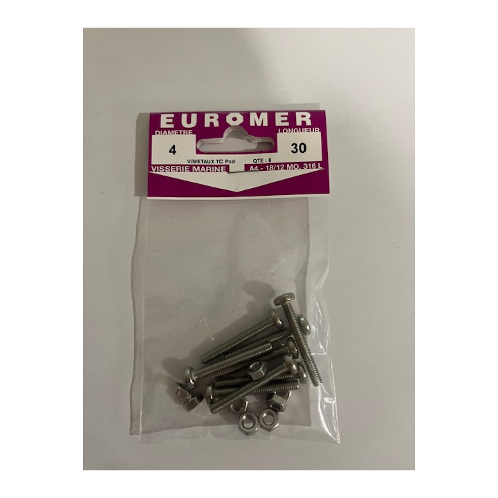 VIS METAUX TC POZI  4 X 30  INOX A4