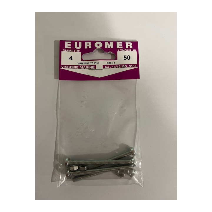VIS METAUX TC POZI  4 X 50  INOX A4