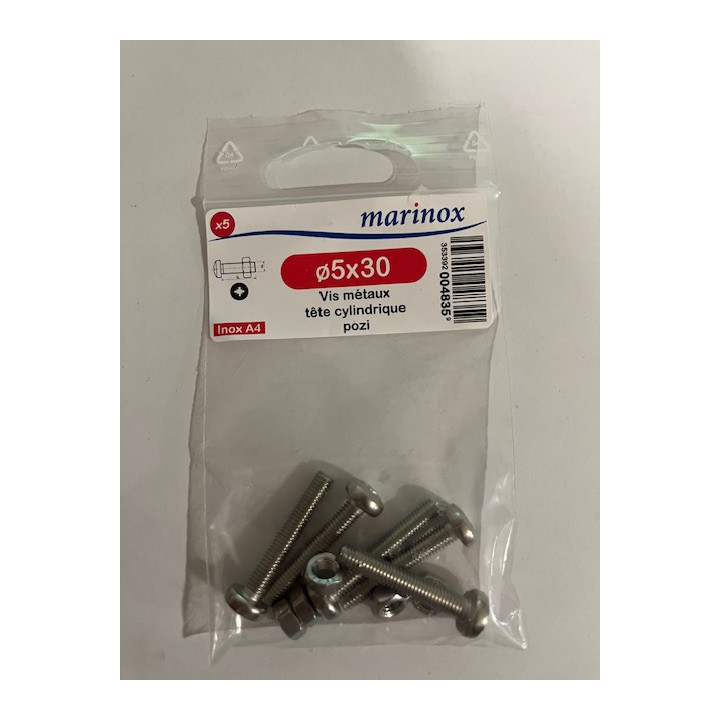 VIS METAUX TC POZI  5 X 30  INOX A4
