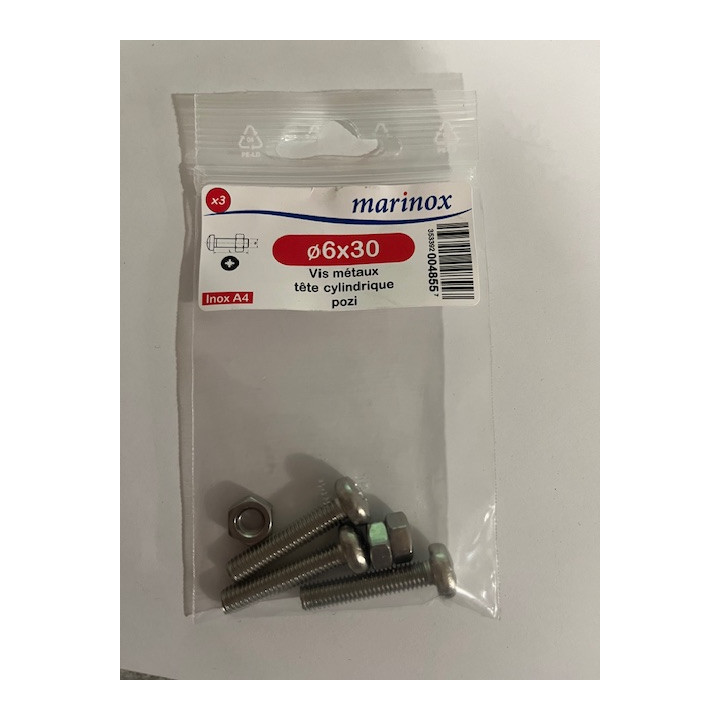 VIS METAUX TC POZI  6 X 30  INOX A4