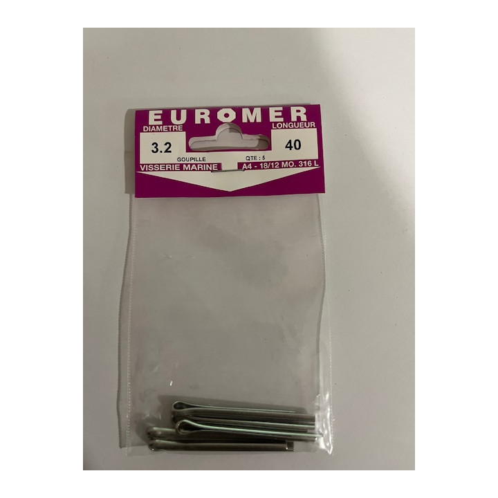 GOUPILLE FENDUE 3.2 X 40  INOX A4