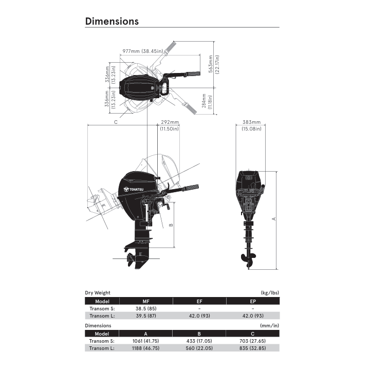 MOTEUR TOHATSU MFS6CZ