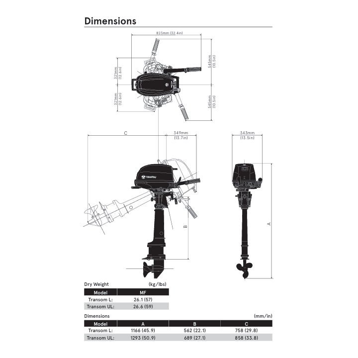 MOTEUR TOHATSU MFS6D-SL SAIL PRO