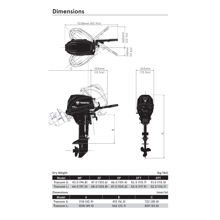 MOTEUR TOHATSU MFS20E