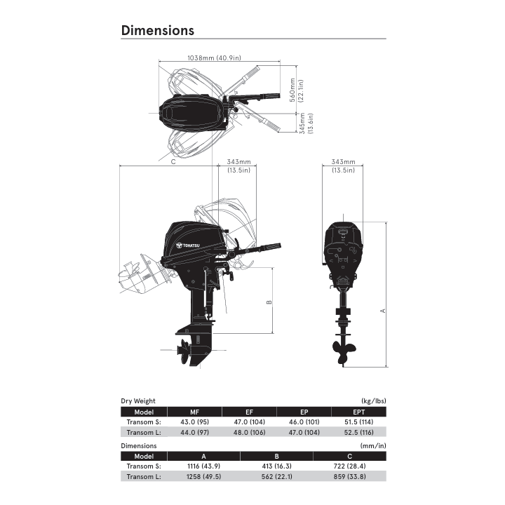 MOTEUR TOHATSU MFS15E-S
