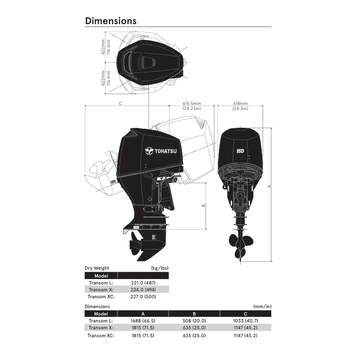 MOTEUR TOHATSU BFT150D