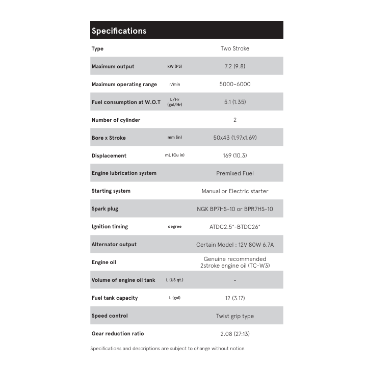 MOTEUR TOHATSU M9.8B-S