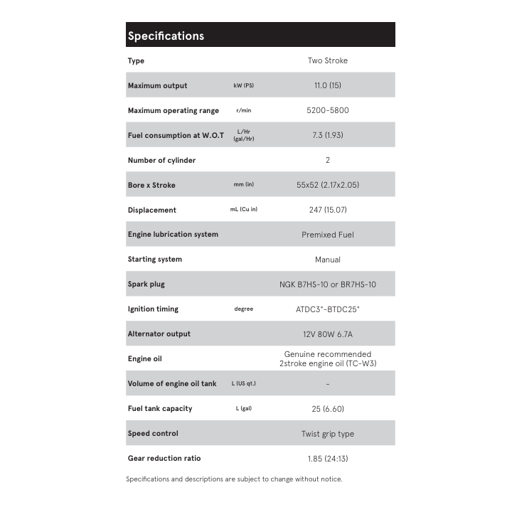 MOTEUR TOHATSU M15D2