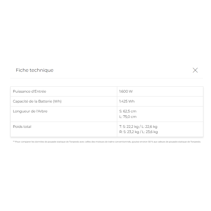 MOTEUR ELECTRIQUE TORQEEDO TRAVEL XP (5cv)