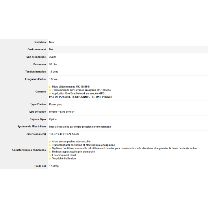 MOTEUR ELECTRIQUE MINN KOTA RIPTIDE POWERDRIVE QUEST