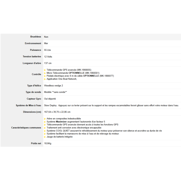 MOTEUR ELECTRIQUE MINN KOTA RIPTIDE TERROVA GPS
